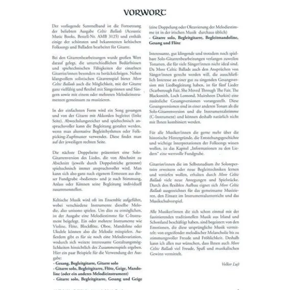 Acoustic Music Books More Celtic Ballads