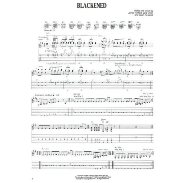 Cherry Lane Music Company Metallica And Justice For All