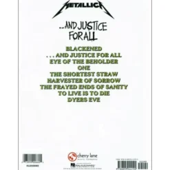 Cherry Lane Music Company Metallica And Justice For All