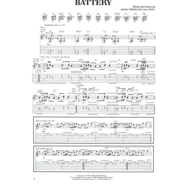 Cherry Lane Music Company Metallica Master Of Puppets