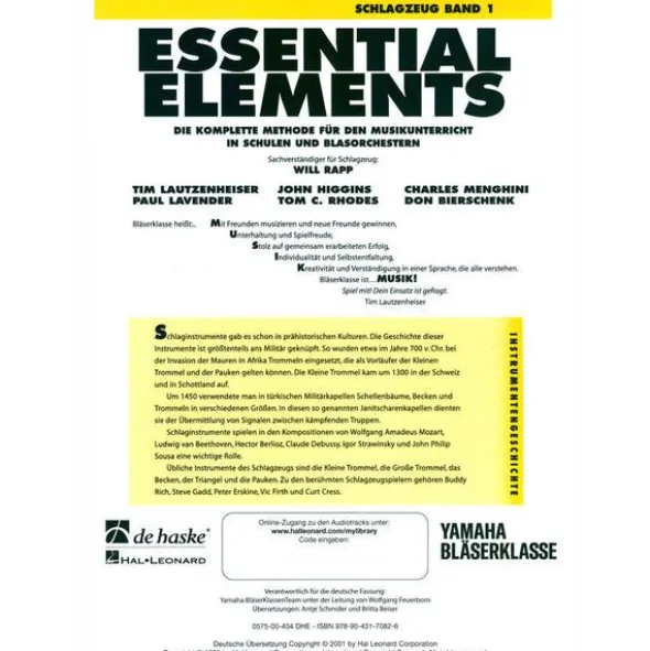 De Haske Essential Elements Drums 1