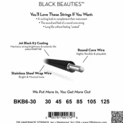 DR Strings Black Beauties BKB6-30