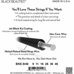 DR Strings Black Beauties BKE-9/46
