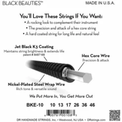 DR Strings Black Beauties BKE-10