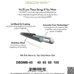 DR Strings Black Dragon DBSMB-45 Coated