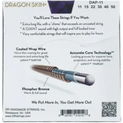 DR Strings Dragon Skin+ DAP-11 Coated