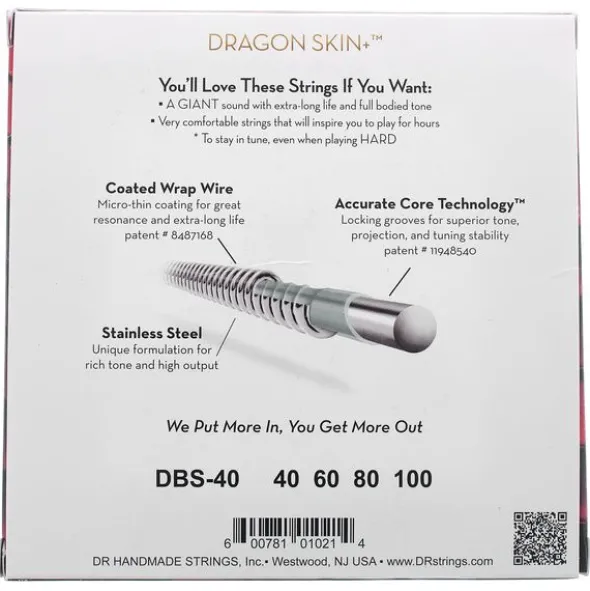 DR Strings Dragon Skin+ DBS-40 Coated