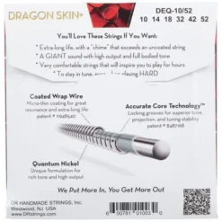 DR Strings Dragon Skin+ DEQ-10/52 Coated