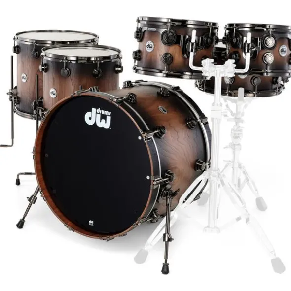 DW Walnut Satin Ebony Burst 6pcs