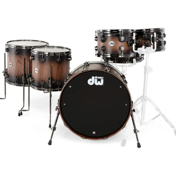 DW Walnut Satin Ebony Burst 6pcs