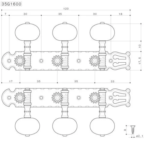 Gotoh 35G1600-1W Classic Tuners G