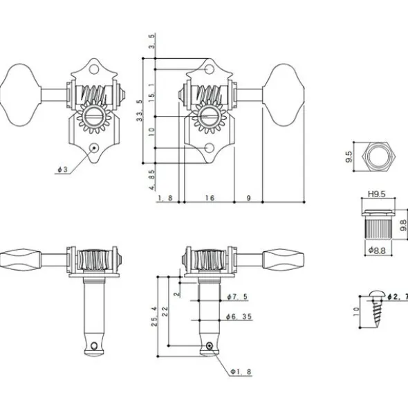 Gotoh SE770-05M 3L/3R C Tuners