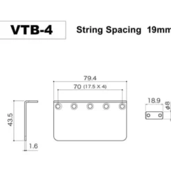 Gotoh VTB-4 Aged C Bass Bridge