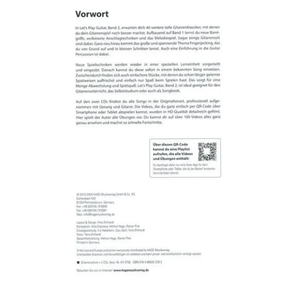 Hage Musikverlag Let's Play Guitar 2