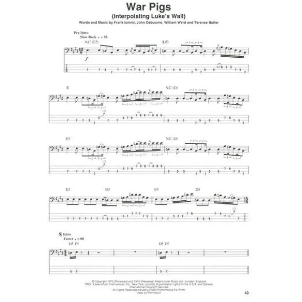 Hal Leonard Bass Play-Along Black Sabbath