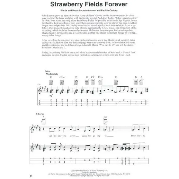 Hal Leonard Beatles Fingerstyle Ukulele