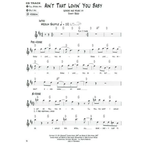 Hal Leonard Blues Play-Along Jimmy Reed