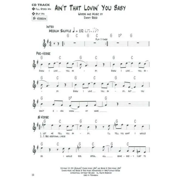 Hal Leonard Blues Play-Along Jimmy Reed