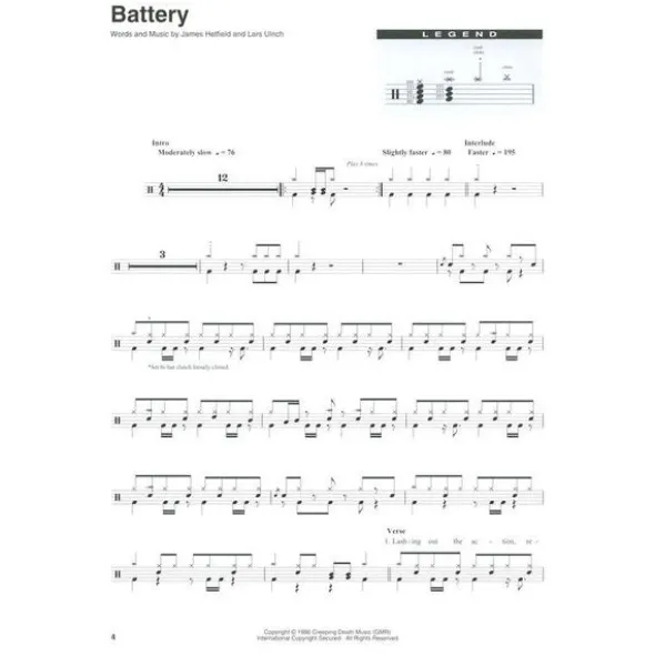 Hal Leonard Drum Play-Along Metallica 1983