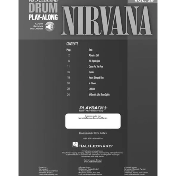 Hal Leonard Drum Play-Along Nirvana