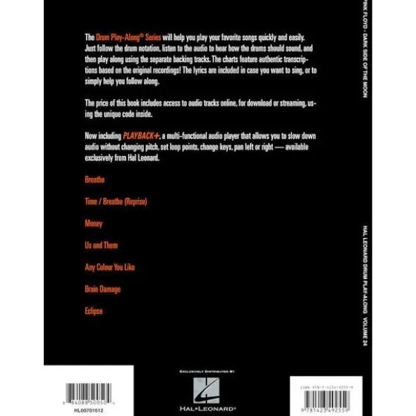Hal Leonard Drum Play-Along Pink Floyd