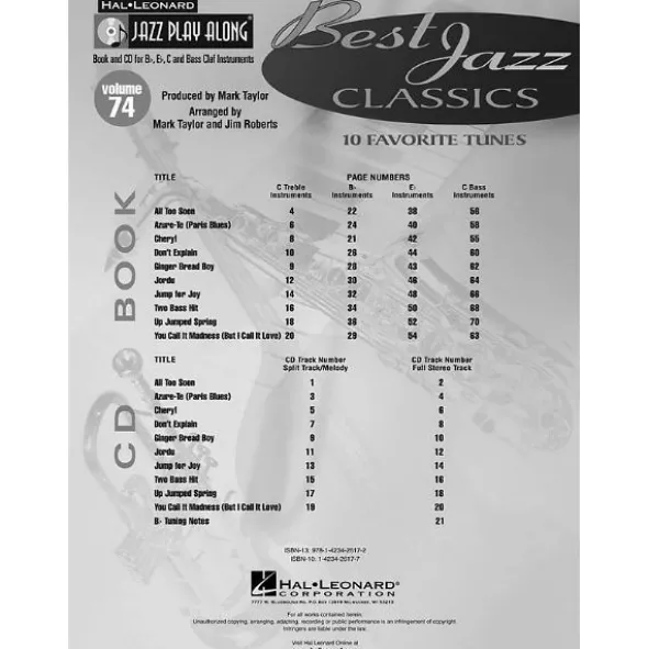 Hal Leonard Jazz Play-Along Best Jazz