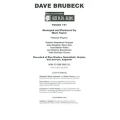 Hal Leonard Jazz Play-Along Dave Brubeck