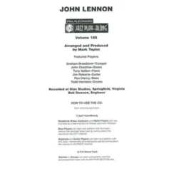 Hal Leonard Jazz Play-Along John Lennon