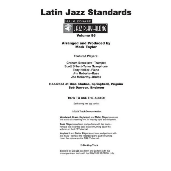 Hal Leonard Jazz Play-Along Latin Jazz