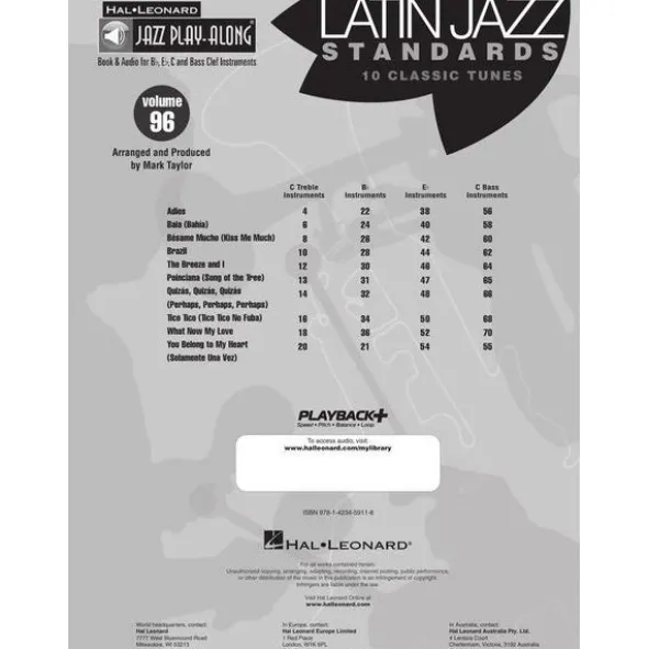 Hal Leonard Jazz Play-Along Latin Jazz