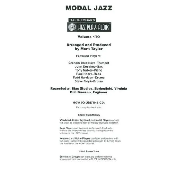Hal Leonard Jazz Play-Along Modal Jazz