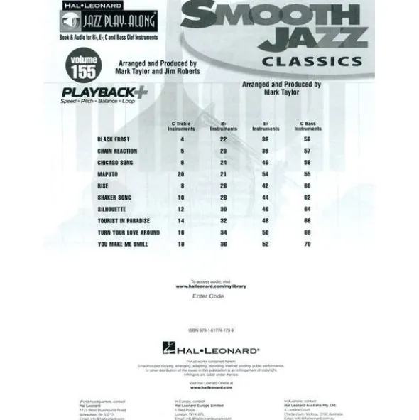 Hal Leonard Jazz Play-Along Smooth Jazz