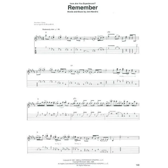 Hal Leonard Jimi Hendrix Omnibook