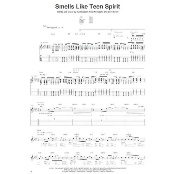 Hal Leonard Nirvana Nevermind Guitar