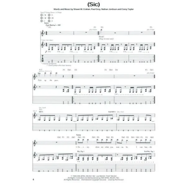 Hal Leonard Slipknot