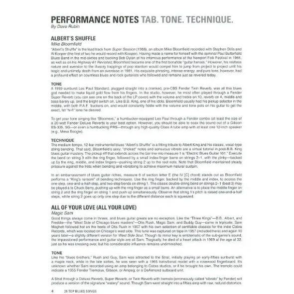 Hal Leonard Tab+ 25 Top Blues Songs