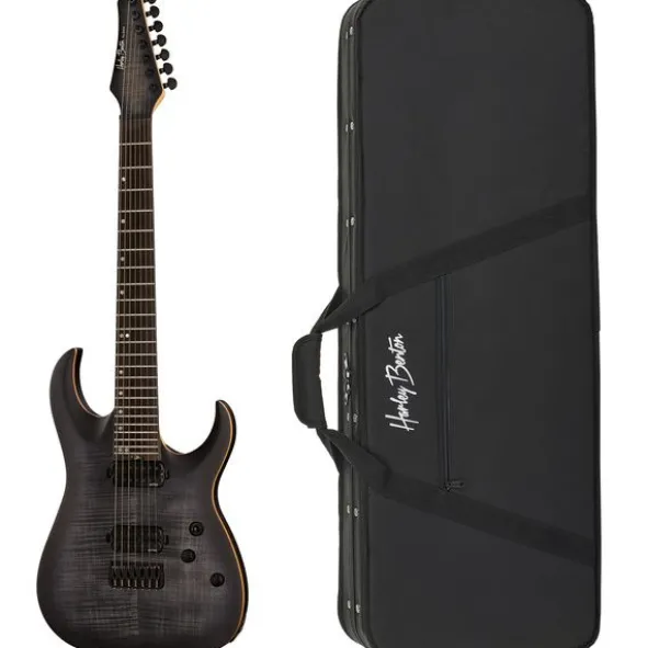 Harley Benton Amarok-7 BKNT Flame Bur w/Case