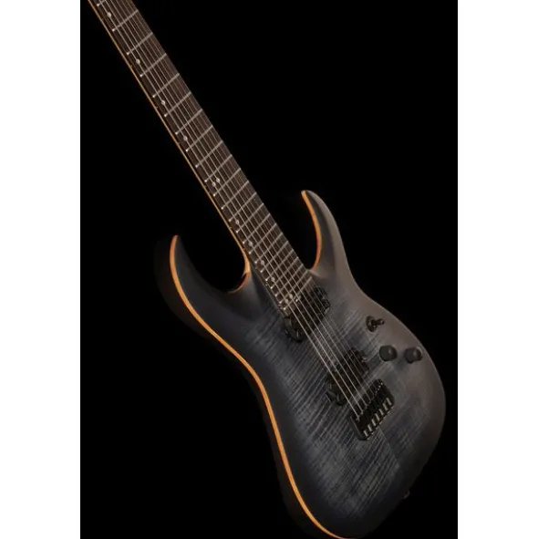 Harley Benton Amarok-7 BKNT Flame Bur w/Case