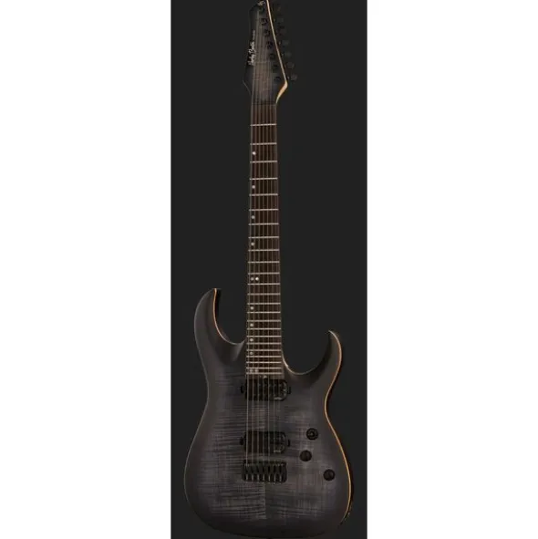 Harley Benton Amarok-7 BKNT Flame Bur w/Case