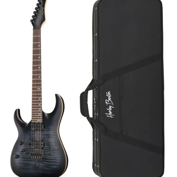 Harley Benton Amarok 6 LH BKNT Flame w/Case