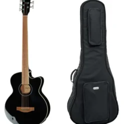 Harley Benton B-35BK-FL Acoustic Bass w/Bag