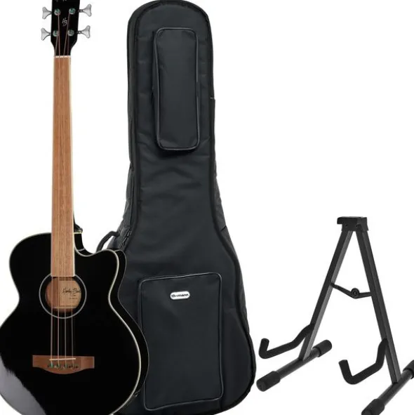 Harley Benton B-30BK-FL Acoustic Bass Bundle