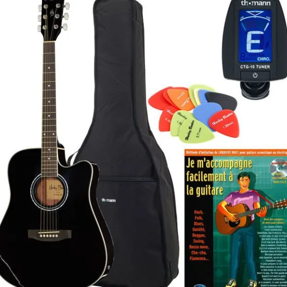 Harley Benton HBD120CEBK Bundle France