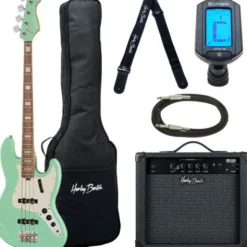 Harley Benton MV-4JB Seafoam Green Set