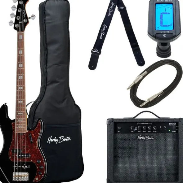 Harley Benton MV-5PJ Black Set