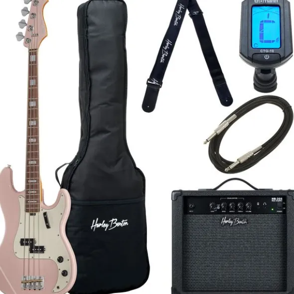 Harley Benton MV-4P Shell Pink Set