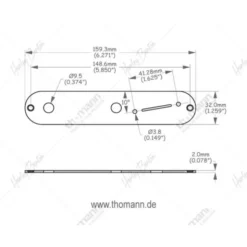 Harley Benton Parts Control Plate T-Style CH