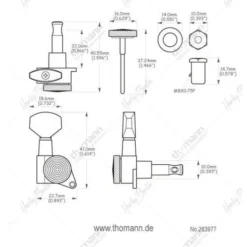 Harley Benton Parts Locking Tuners 6L Black