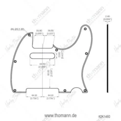 Harley Benton Parts Pickguard T-Style WH 8W