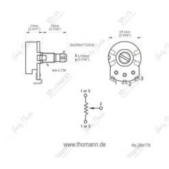 Harley Benton Parts Potentiometer B500 kOhms